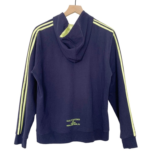 Harley Davidson Edison NJ full zip hooded sweatshirt navy blue green L - Picture 2 of 11
